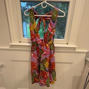 FARM Rio Purple and Green Backless Dress